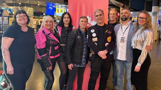 The crew behind Lunatic: The Luna Vachon Story at the premiere of Lunatic on Saturday, March 29, 2025, as the closing film at the Canadian Film Fest in Toronto, at the Scotiabank Theatre Toronto.
